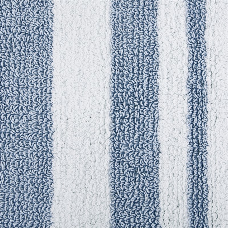 Madison Park Spa 100 Percent Cotton Reversible Bath Rug in Blue