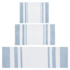 Madison Park Spa 100 Percent Cotton Reversible Bath Rug in Blue
