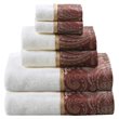 Madison Park Aubrey 6-Piece Cotton Jacquard Towel Set in Burgundy Red/White