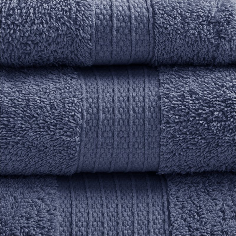 Madison Park Organic 6-Piece 100 Percent Cotton Towel Set in Navy