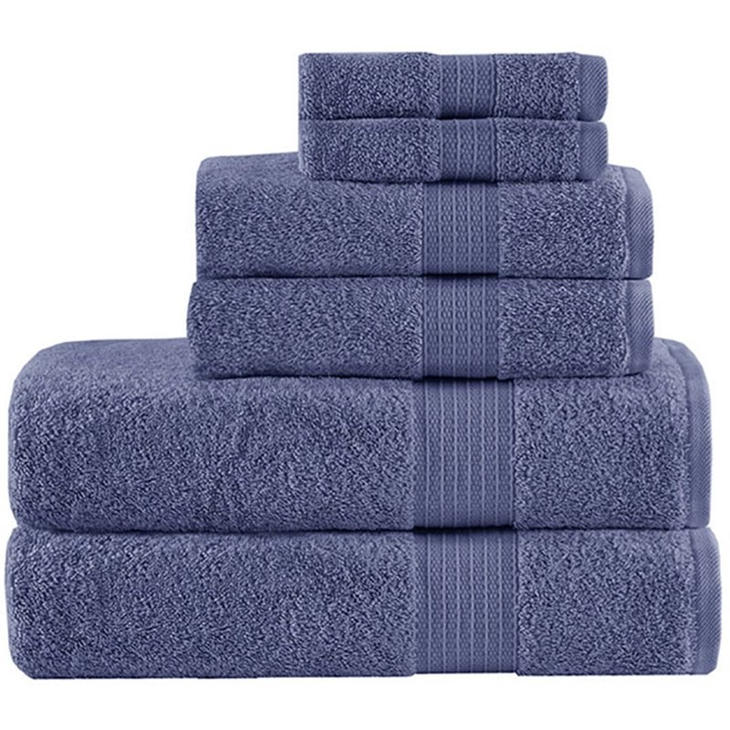 Madison Park Organic 6-Piece 100 Percent Cotton Towel Set in Navy