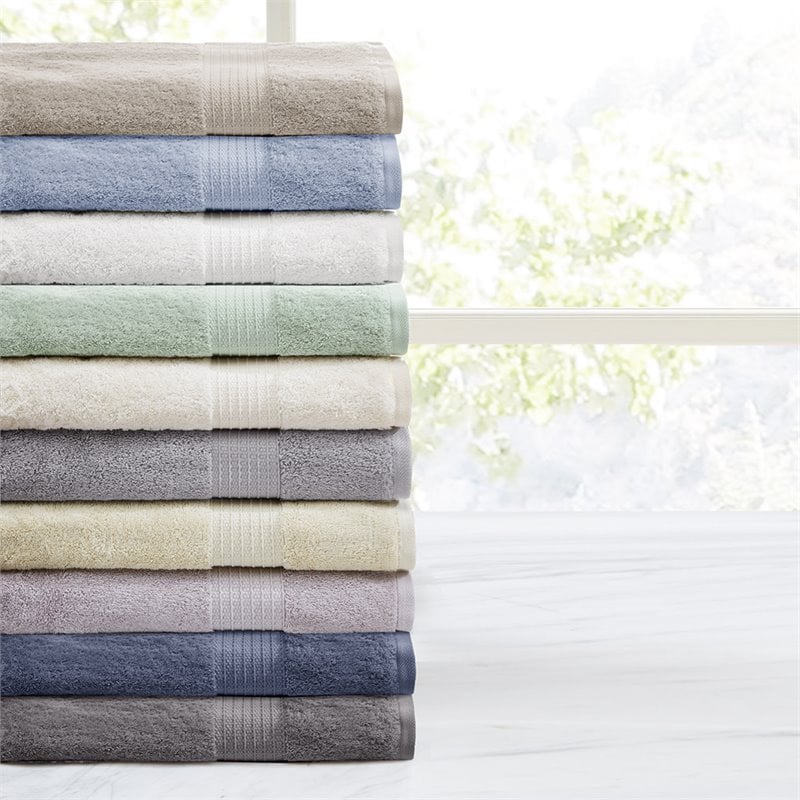 Madison Park Organic 6-Piece 100 Percent Cotton Towel Set in Charcoal
