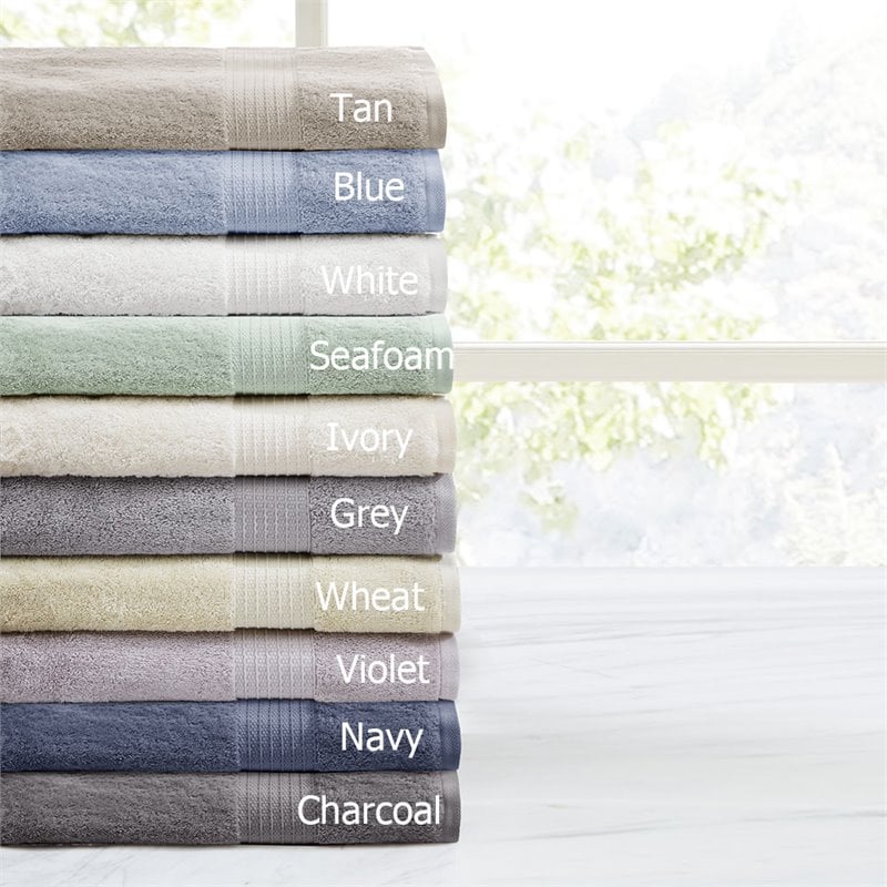 Madison Park Organic 6-Piece 100 Percent Cotton Towel Set in Charcoal