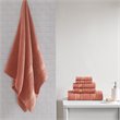 Madison Park Essentials Adrien 6-Piece Cotton Super Soft Towel Set in Coral Pink