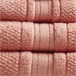 Madison Park Essentials Adrien 6-Piece Cotton Super Soft Towel Set in Coral Pink