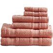 Madison Park Essentials Adrien 6-Piece Cotton Super Soft Towel Set in Coral Pink