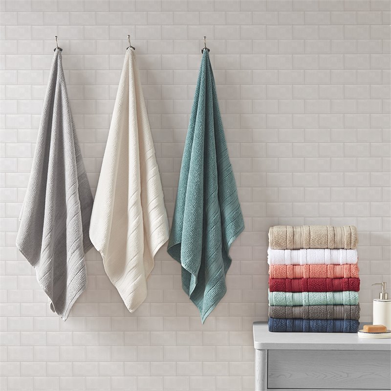 Madison Park Essentials Adrien 6-Piece Cotton Super Soft Towel Set in Dark Gray