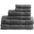 Madison Park Essentials Adrien 6-Piece Cotton Super Soft Towel Set in Dark Gray