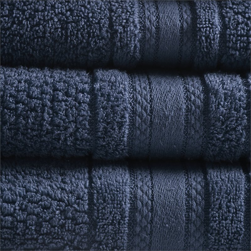 Madison Park Essentials Adrien 6-Piece Cotton Super Soft Towel Set in Blue