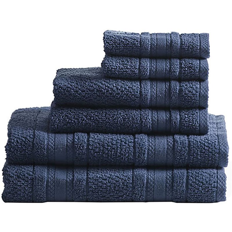 Madison Park Essentials Adrien 6-Piece Cotton Super Soft Towel Set in Blue