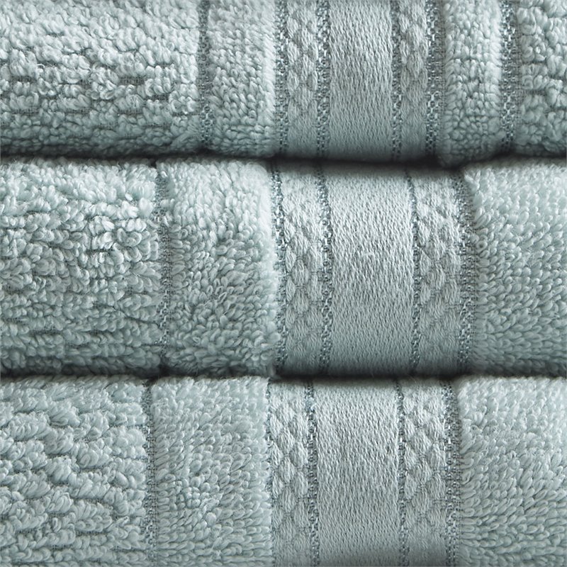 Madison Park Essentials Adrien 6-Piece Cotton Super Soft Towel Set in Seafoam