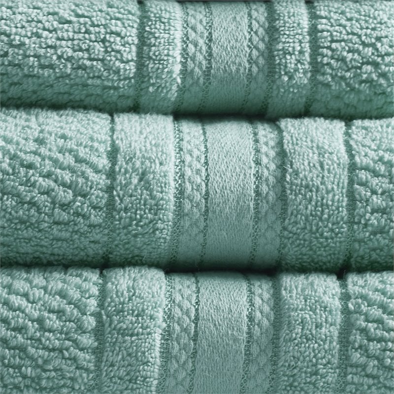 Madison Park Essentials Adrien 6-Piece Cotton Super Soft Towel Set in Teal Blue