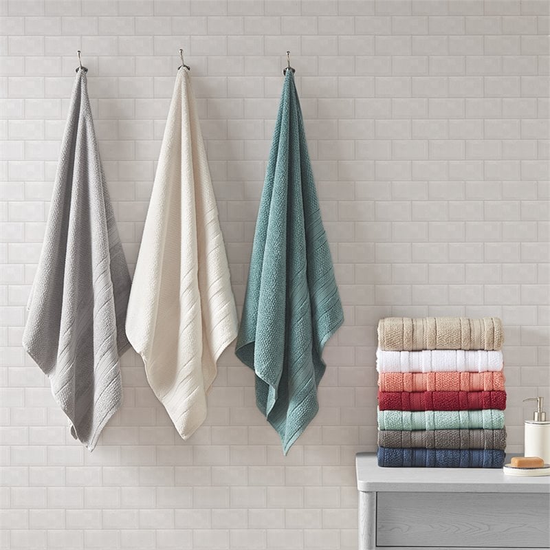 Madison Park Essentials Adrien 6-Piece Cotton Super Soft Towel Set in Teal Blue