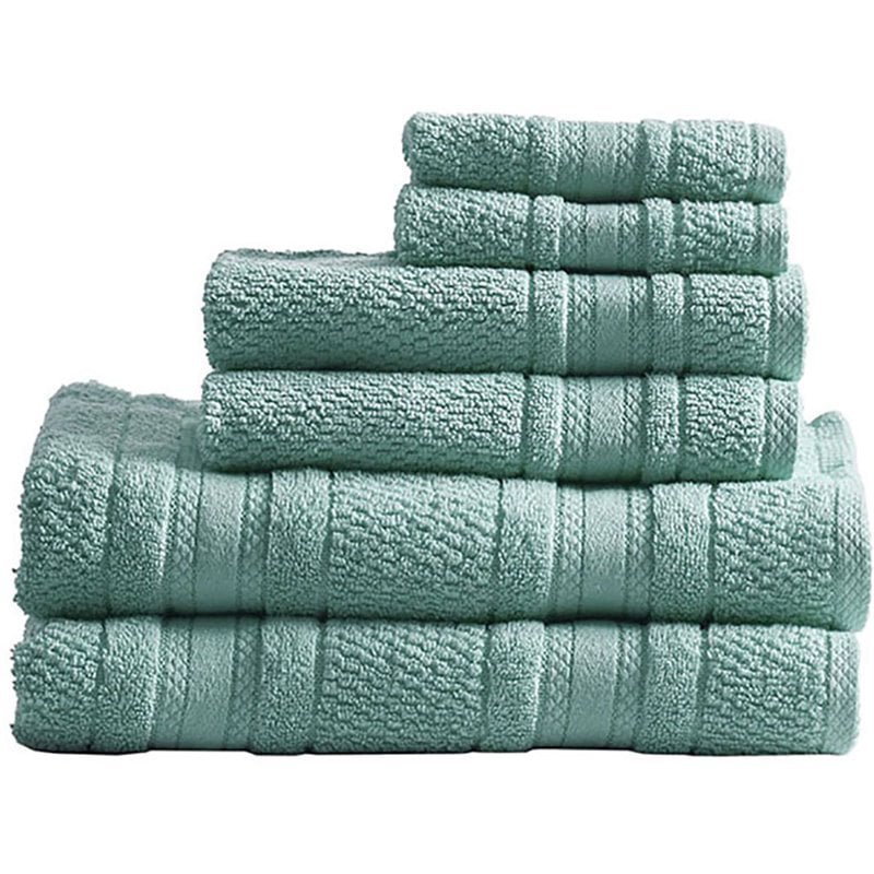 Madison Park Essentials Adrien 6-Piece Cotton Super Soft Towel Set in Teal Blue