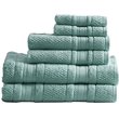 Madison Park Essentials Adrien 6-Piece Cotton Super Soft Towel Set in Teal Blue