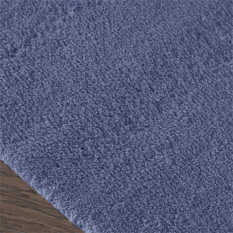 madison park signature marshmallow 100 percent polyester bath rug in navy