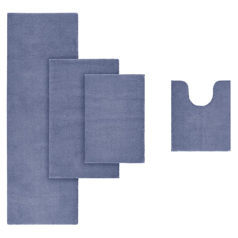 Madison Park Signature Marshmallow 100 Percent Polyester Bath Rug in Navy