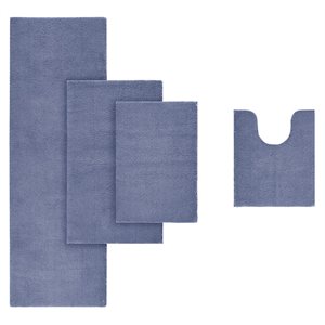 madison park signature marshmallow 100 percent polyester bath rug in navy
