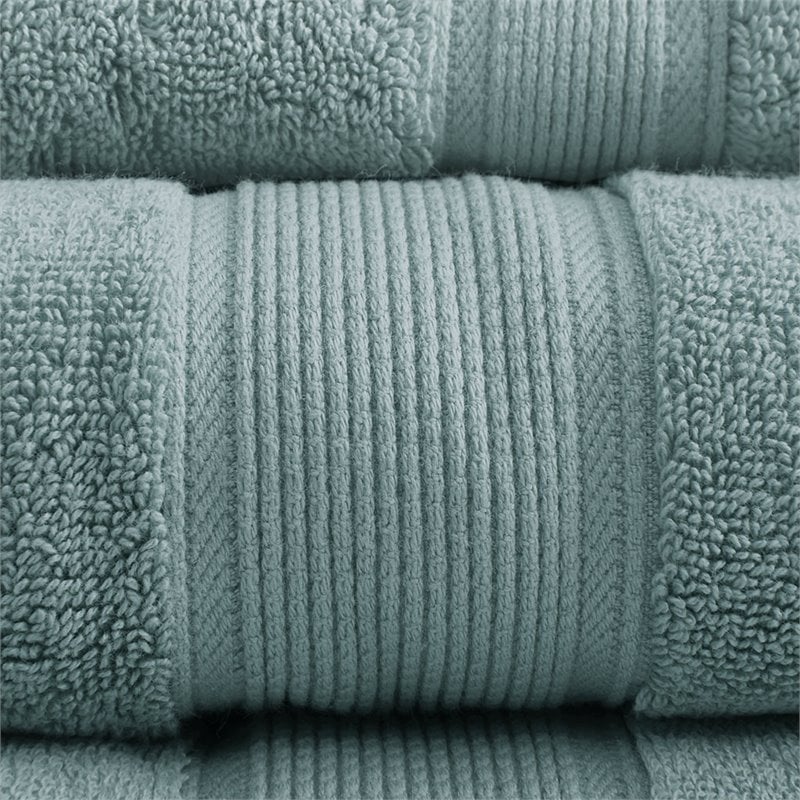 Madison Park Signature 8-Piece 100 Percent Cotton Towel Set in Dusty Green