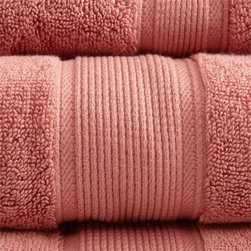 Madison Park Signature 8-Piece 100 Percent Cotton Towel Set in Coral Pink