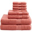 Madison Park Signature 8-Piece 100 Percent Cotton Towel Set in Coral Pink