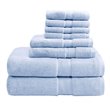 Madison Park Signature 8-Piece 100 Percent Cotton Towel Set in Light Blue