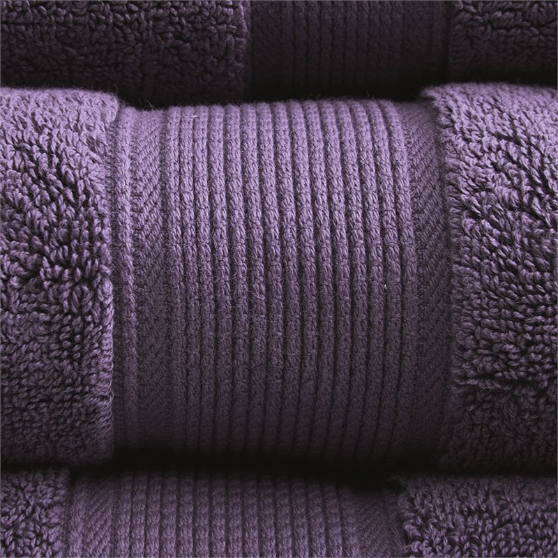 Madison Park Signature 8-Piece 100 Percent Cotton Towel Set in Purple