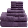 Madison Park Signature 8-Piece 100 Percent Cotton Towel Set in Purple