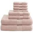 Madison Park Signature 8-Piece 100 Percent Cotton Bath Towel Set in Blush Pink