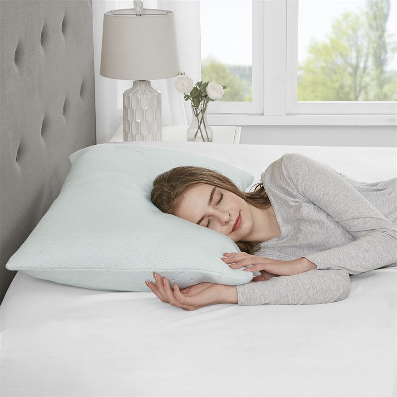 Sleep Philosophy Polyester Rayon Foam Pillow with Bamboo Cover - Ivory