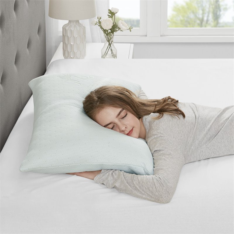 Sleep Philosophy Polyester Rayon Foam Pillow with Bamboo Cover - Ivory