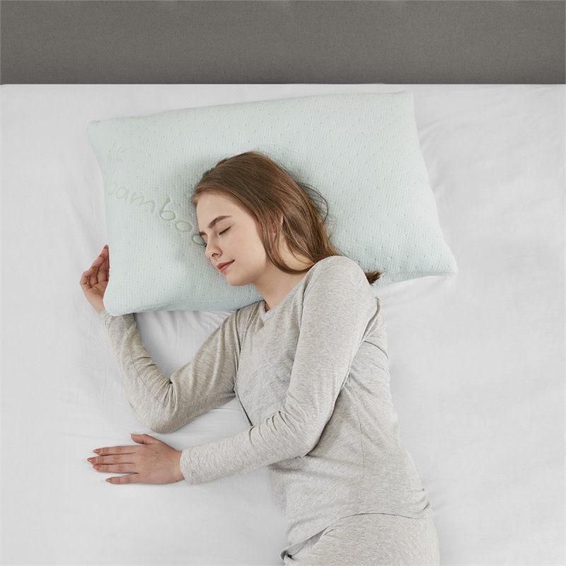 Sleep Philosophy Polyester Rayon Foam Pillow with Bamboo Cover - Ivory