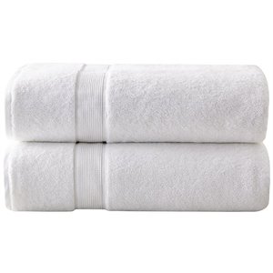 Madison Park Signature 100 Percent Cotton Bath Sheet in White (Set of 2)