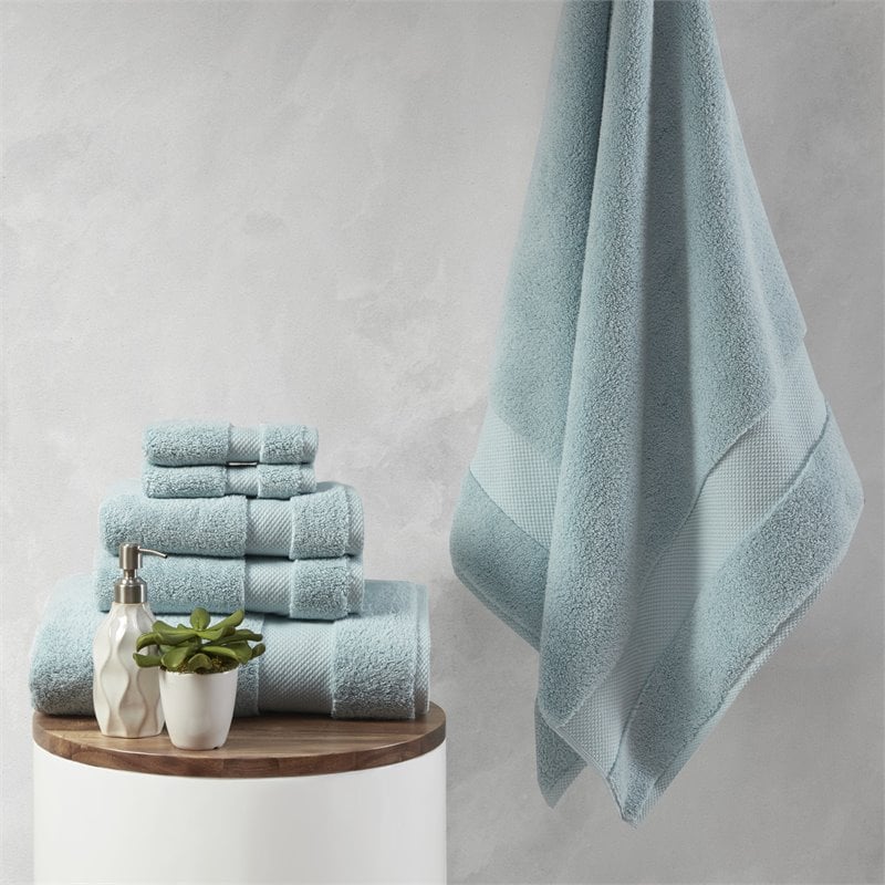 Madison Park Signature Splendor 6-Piece Cotton Towel Set in Blue