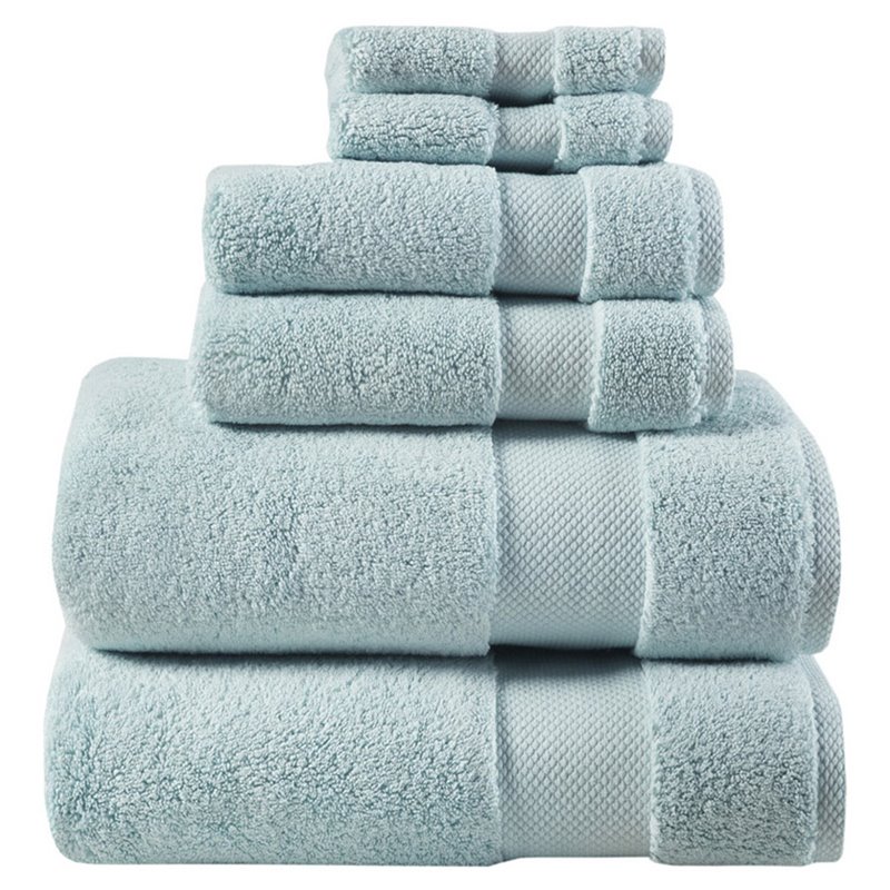 Madison Park Signature Splendor 6-Piece Cotton Towel Set in Blue