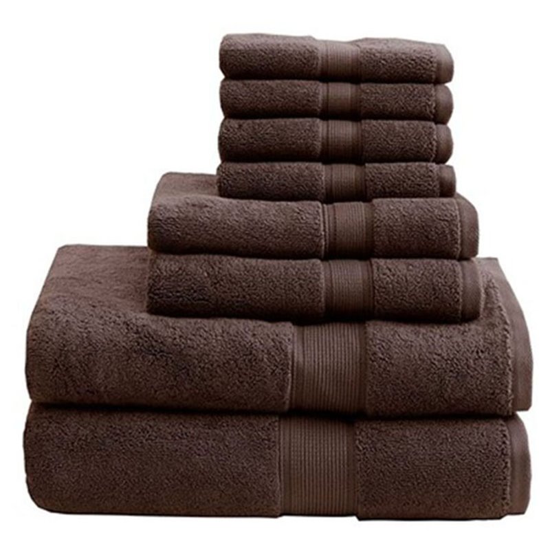 Madison Park Signature 8-Piece Cotton Towel Set in Mocha Brown
