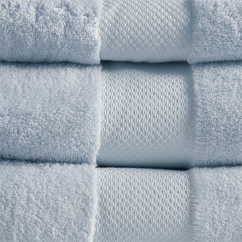 Madison Park Signature 6-Piece Turkish Cotton Bath Towel Set in Light Blue