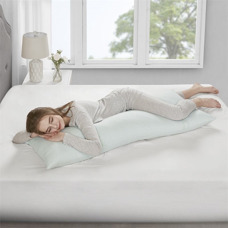 Sleep Philosophy Polyester Rayon Foam Pillow with Bamboo Cover in Ivory