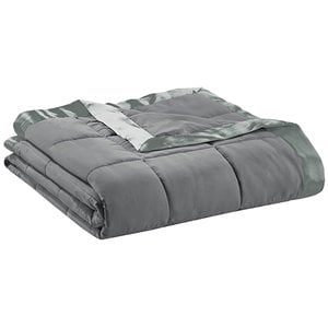 Madison Park Polyester Microfiber 3M Scotchgard Solid Blanket in Charcoal