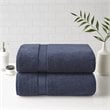Madison Park Signature 100 Percent Cotton Bath Sheet Set in Dark Blue (Set of 2)