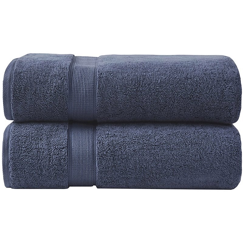 Madison Park Signature 100 Percent Cotton Bath Sheet Set in Dark Blue (Set of 2)