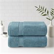 Madison Park Signature 100 Percent Cotton Bath Sheet Set in Aqua Blue (Set of 2)