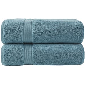 Madison Park Signature 100 Percent Cotton Bath Sheet Set in Aqua Blue (Set of 2)
