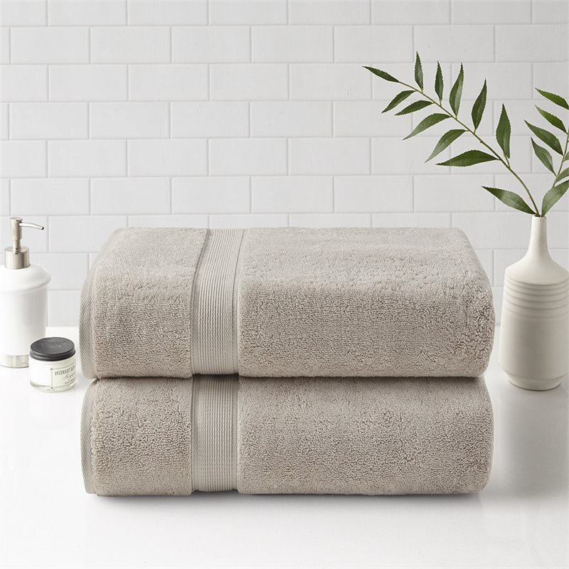 Madison Park Signature 100 Percent Cotton Bath Sheet Set in Natural (Set of 2)
