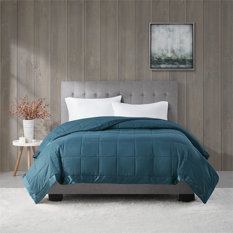 Madison Park 3M Scotchgard Microfiber Down Alternative Blanket in Teal Blue