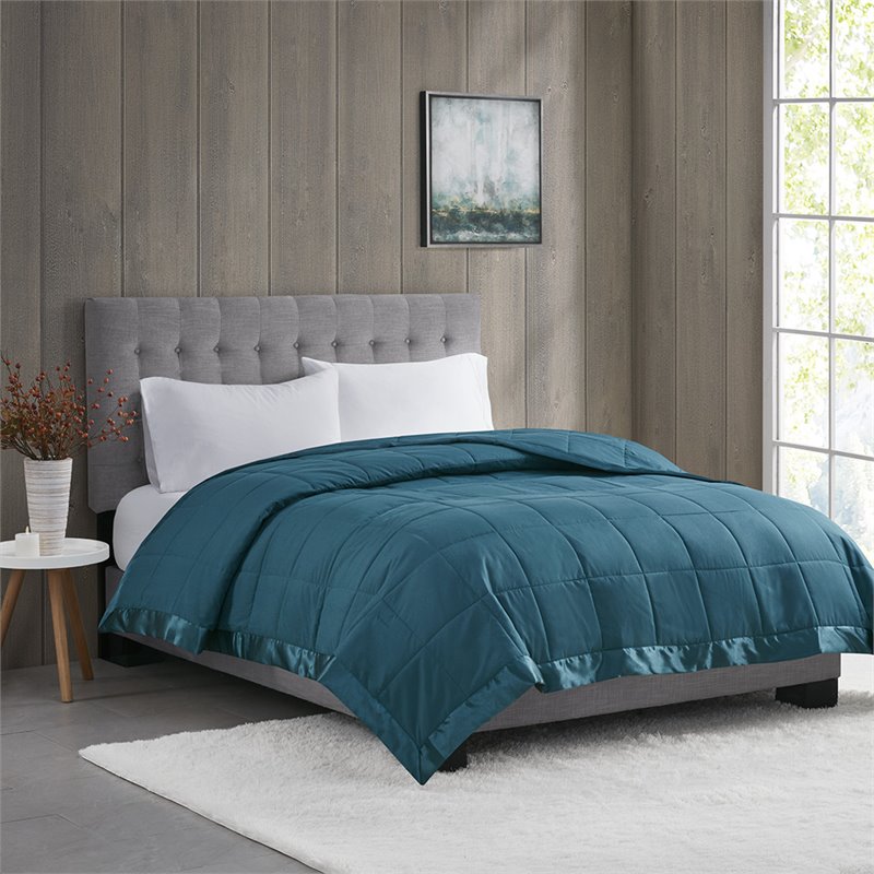 Madison Park 3M Scotchgard Microfiber Down Alternative Blanket in Teal Blue