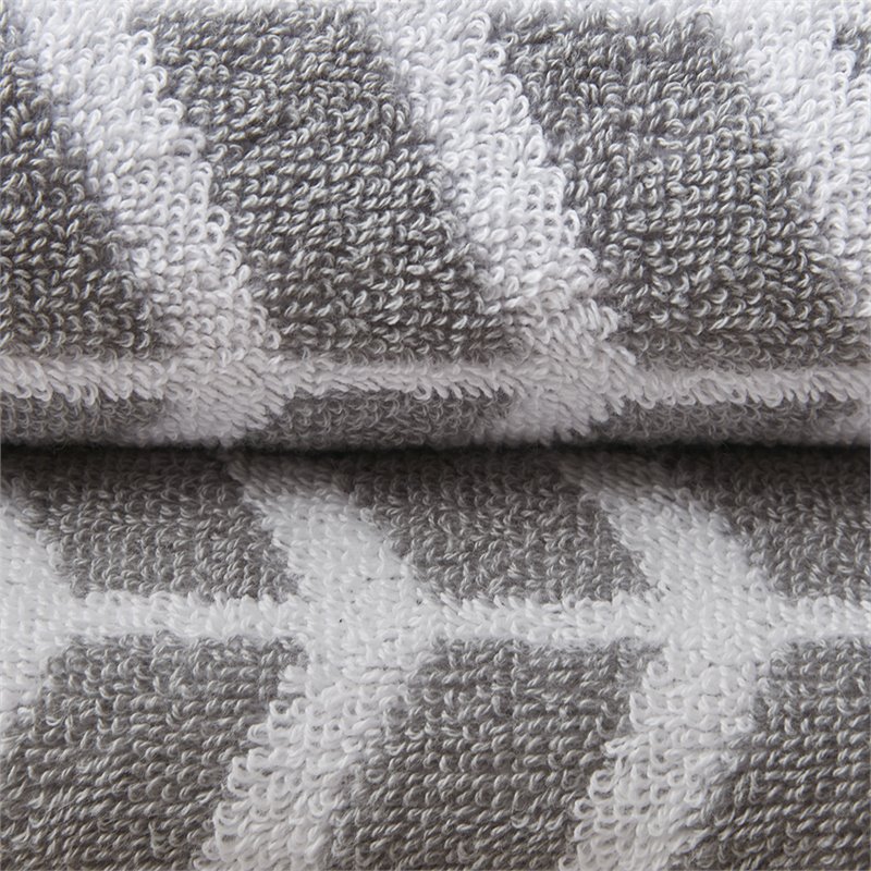 Intelligent Design Nadia 6-Piece Cotton Jacquard Towel Set in Gray