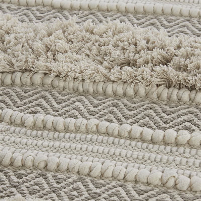 INK+IVY Asher Cotton and Polyester Handwoven Bath Rug in Natural