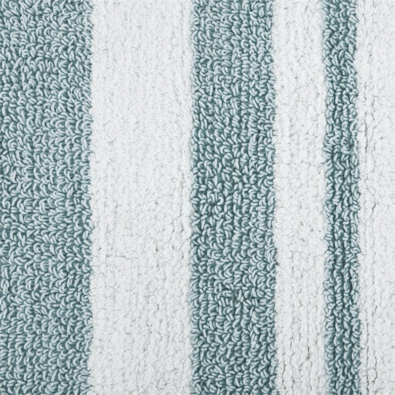 Madison Park Spa 100 Percent Cotton Reversible Bath Rug - Aqua Blue