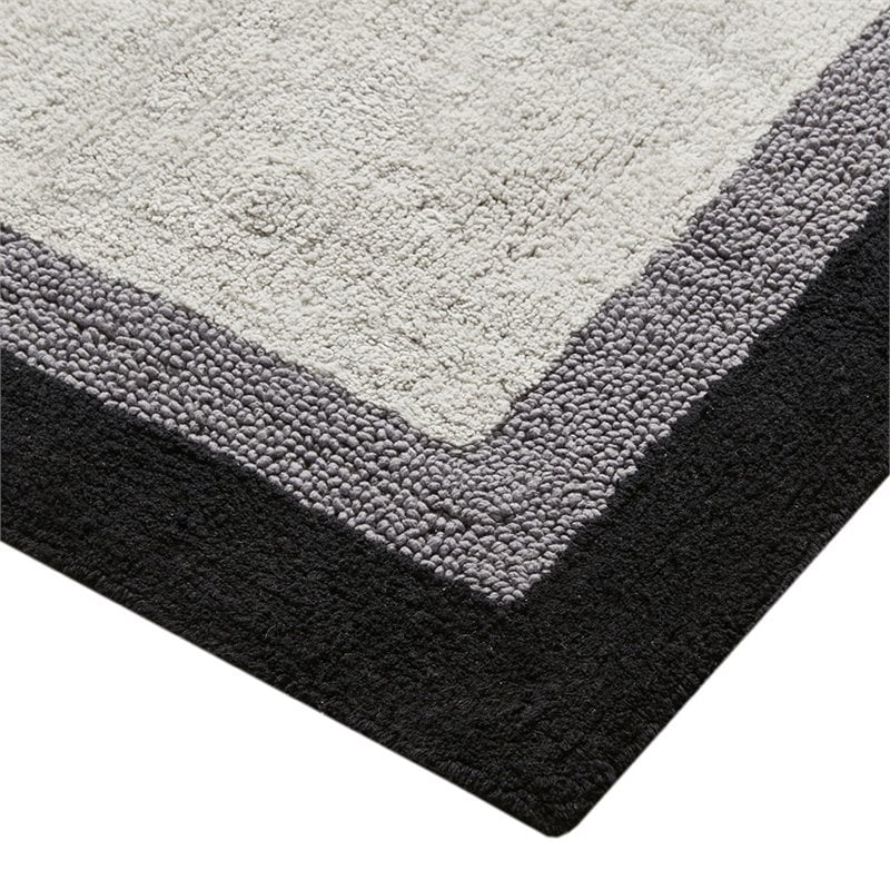 Madison Park Amherst 100 Percent Cotton Bath Rug in Black Finish